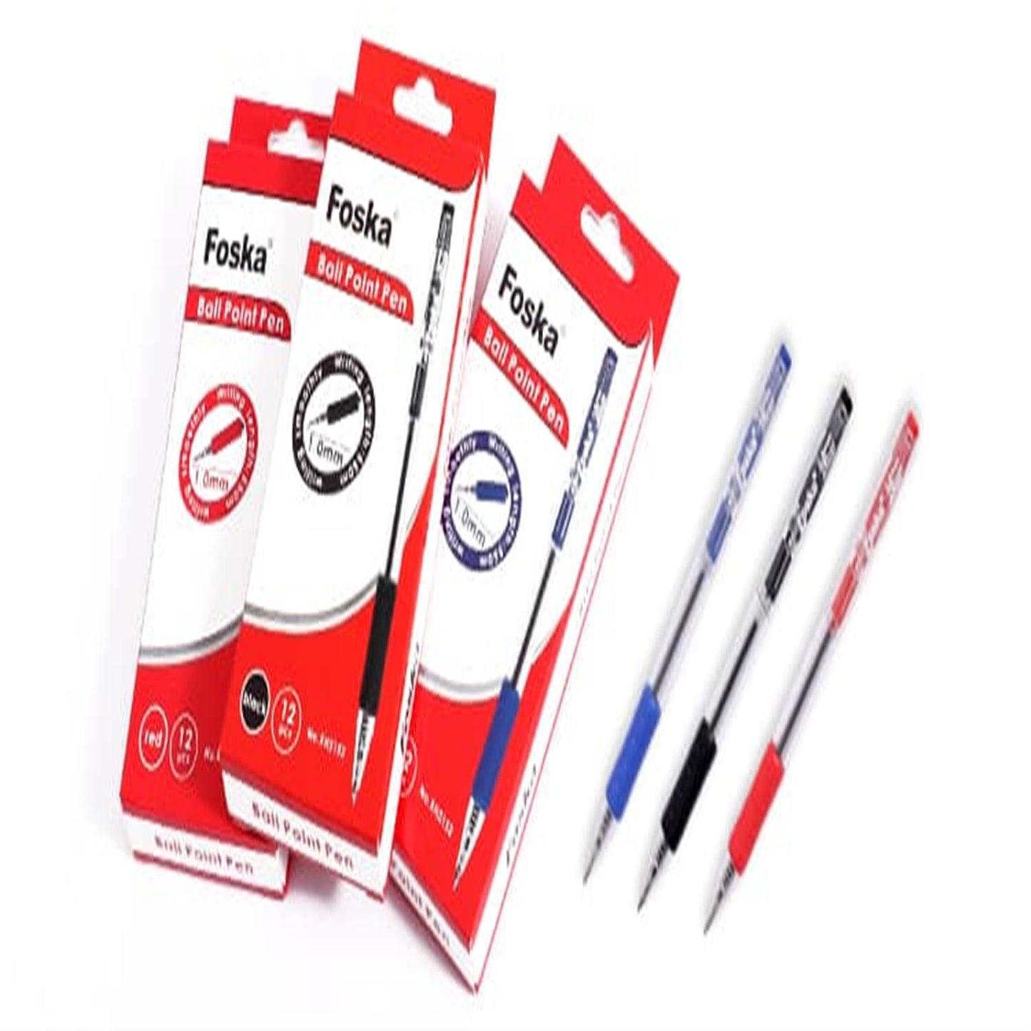 Pack of 12 Retractable Design Rolling Blue Ball Pens