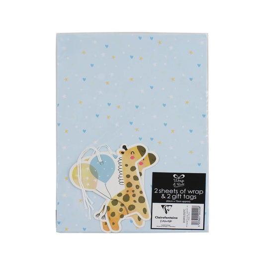 Baby Boy Design Wrap 2 Sheets 2 Tags Set