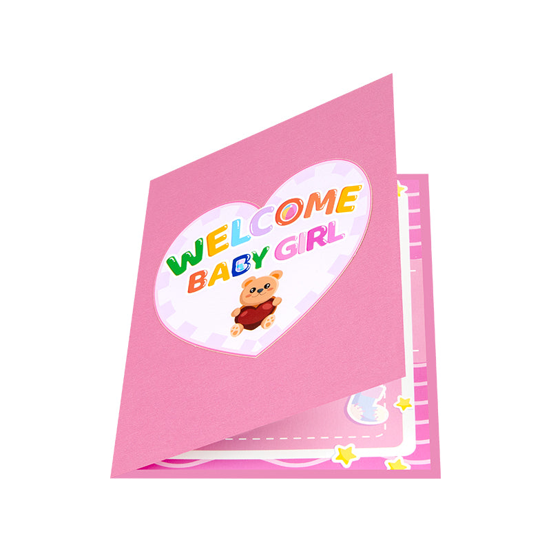 Bundle of Joy Welcome Baby Girl 3D Pop Up Greeting Card