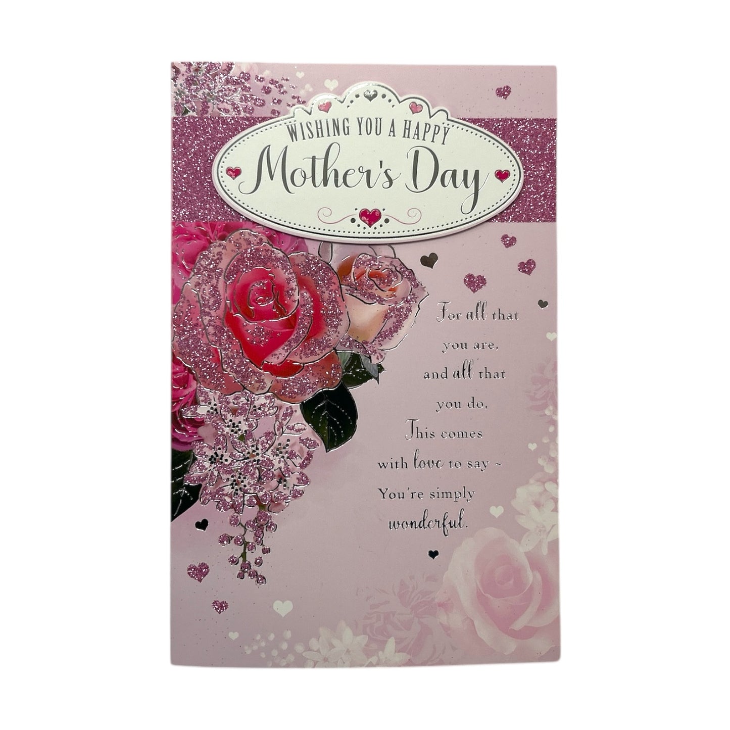 Happy Mother's Day Wishes Beautiful Roses Design Pink Boxed Card