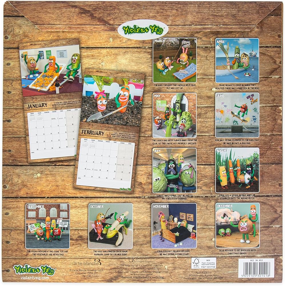 Violent Veg 2026 Square Wall Calendar