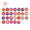 Pack of 26 Mini Self-Ink Quick Dry Cute Stamps