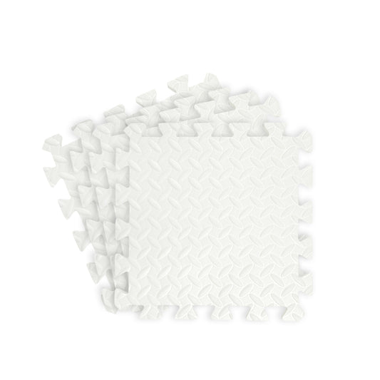 Pack of 4 30x30cm White Coloured 1cm Thick EVA Foam Mats