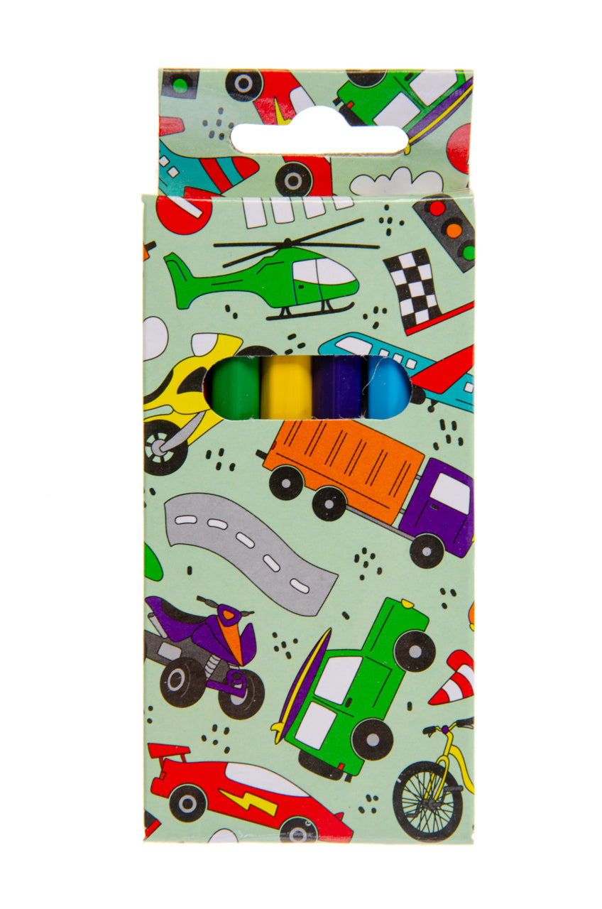 6 Pieces Vehicles Colored Pencils 9cm
