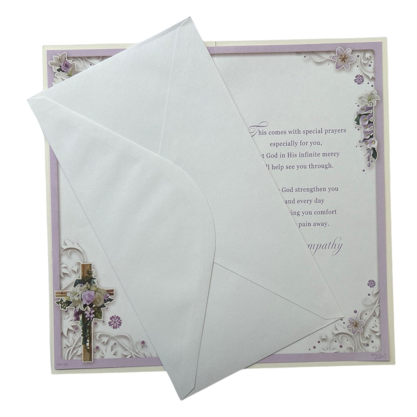 From All of Us Religious Cross Design Sympathy Opacity Card