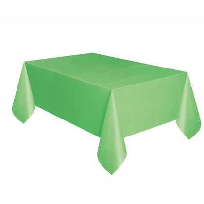 Lime Green Solid Rectangular Plastic Table Cover, 54