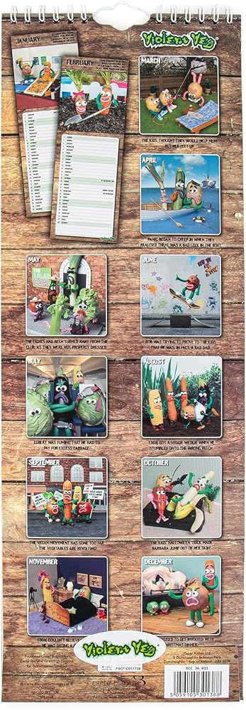 Violent Veg 2026 Slim Wall Calendar