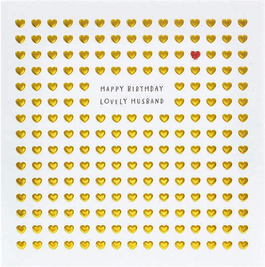 Little Hearts Design Husband Birthday Card
