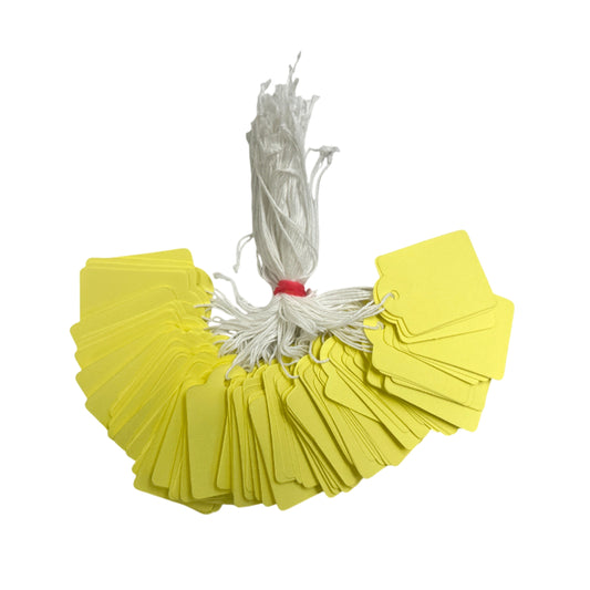Pack of 600 Large Yellow Strung Tags 36 x 53mm