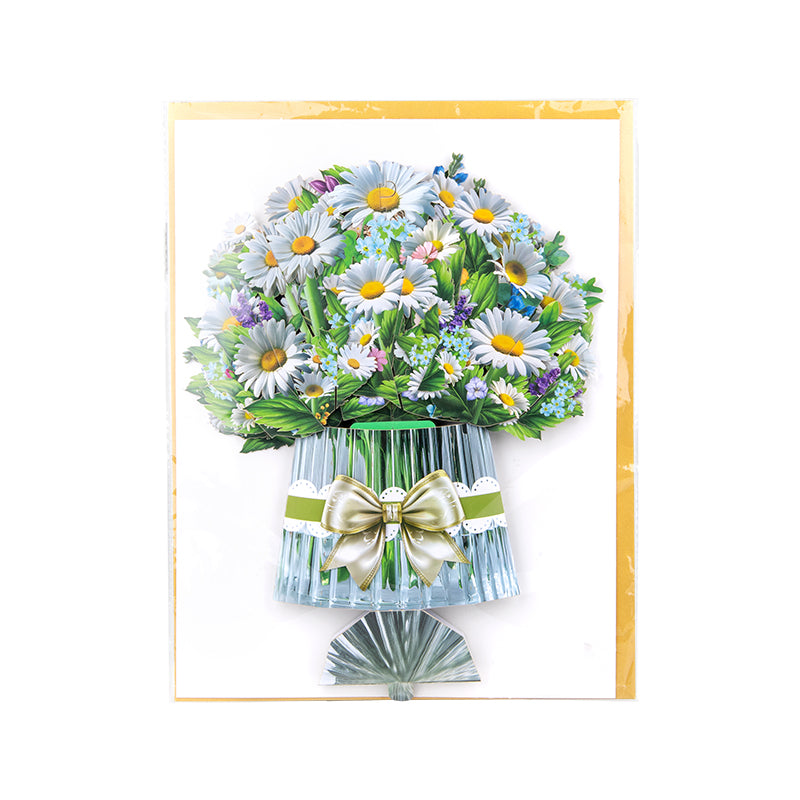 Garden Grace Daisies & Butterflies 3D Pop Up Floral Vase Card