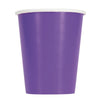 Pack of 14 Neon Purple Solid 9oz Paper Cups