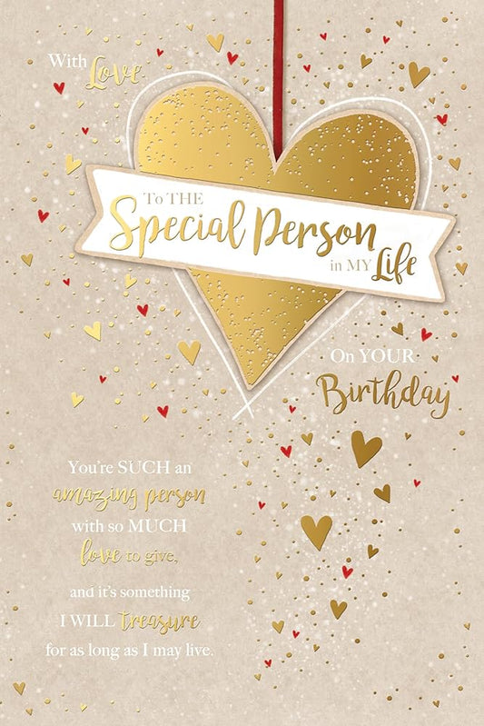 Gold Heart Design Special Person In My Life Birthday Card