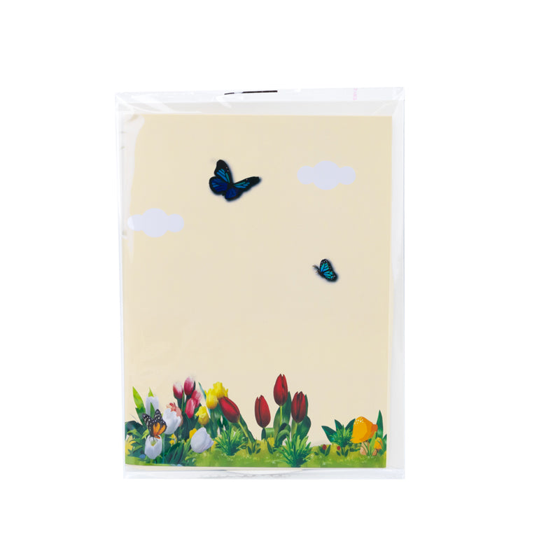 Garden of Joy Colorful Tulips 3D Pop Up Greeting Card