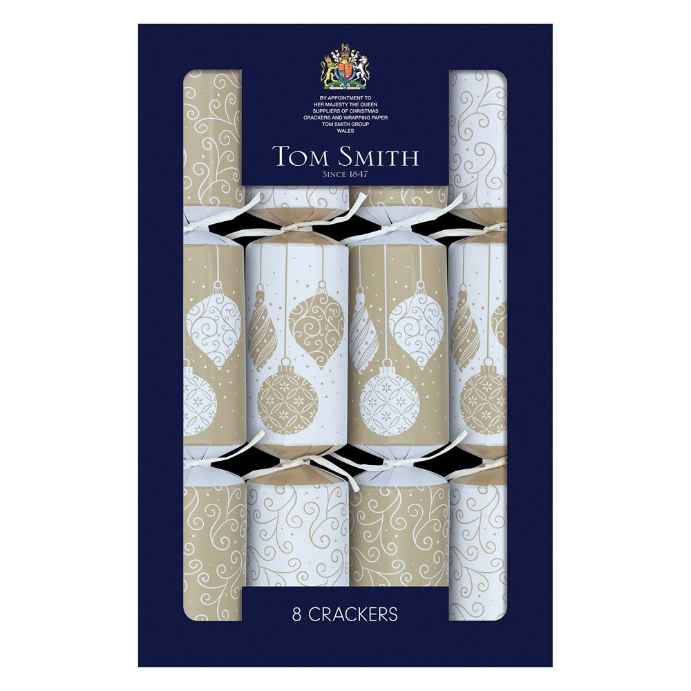 Pack of 8 12.5" Gold Family Crackers Christmas Dinner Crackers
