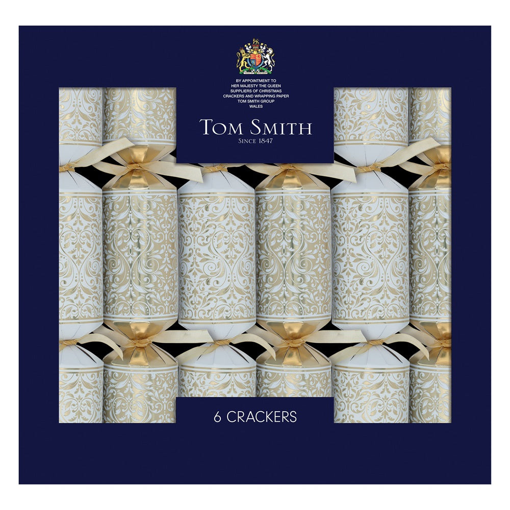 Pack of 6 14" Gold Premium Christmas Dinner Crackers