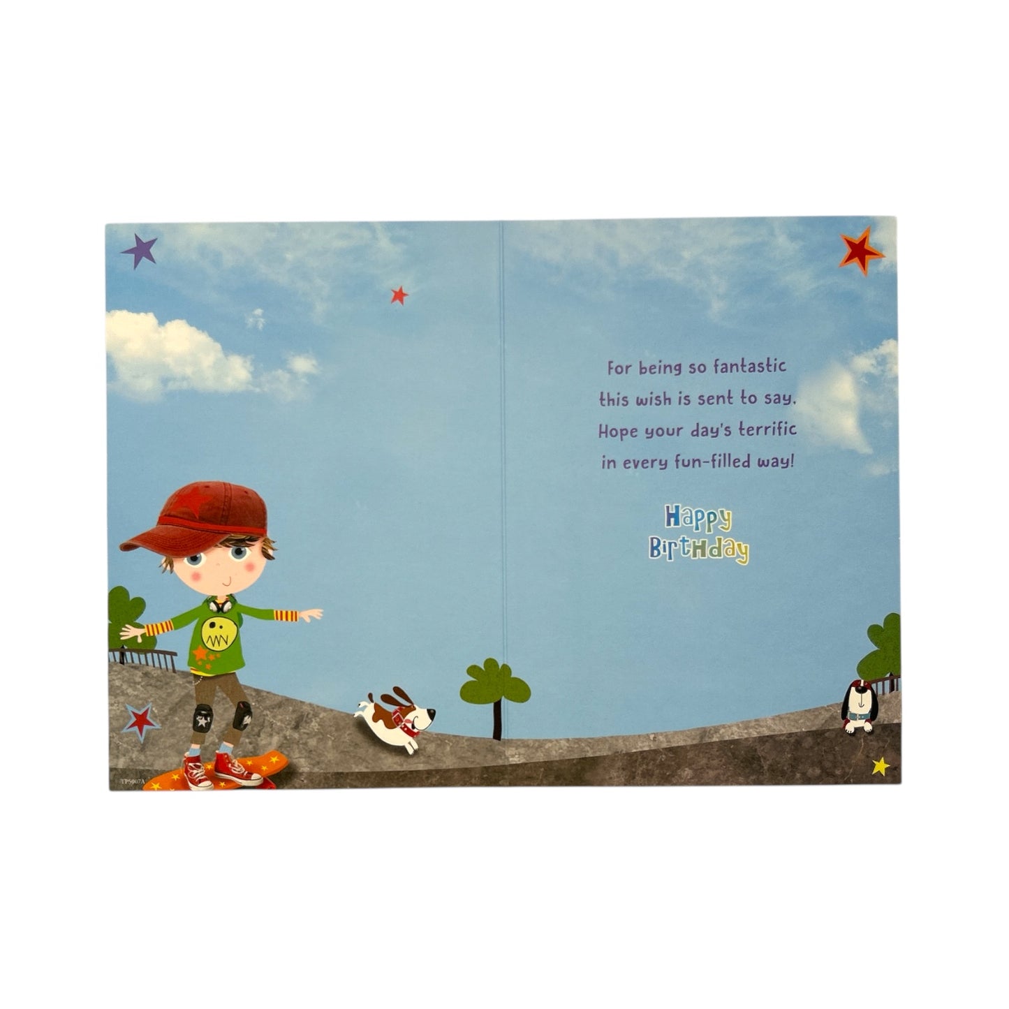 Trendy Pops Boy On Hoverboard Design Juvenile Open Birthday Card