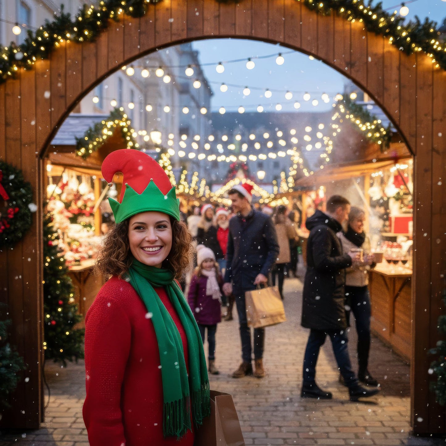 Christmas Elf Hat With Bells For Adult