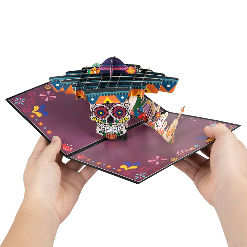 Dance of Spirits Sugar Skull Celebration 3D Pop Up Halloween Card