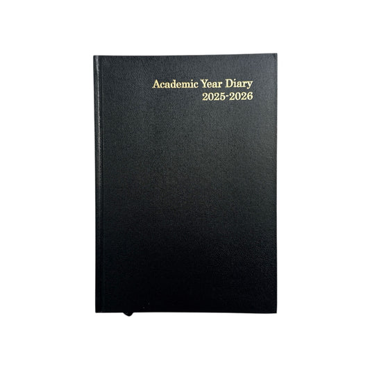 Janrax 2025-2026 A5 Day Per Page Black Academic Diary