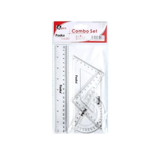 4 Piece Stationery Ruler Combo Set