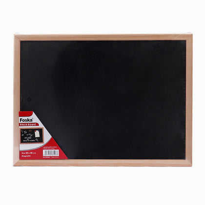 Wood Framed Magnetic Writing Black Board 30 x 40cm