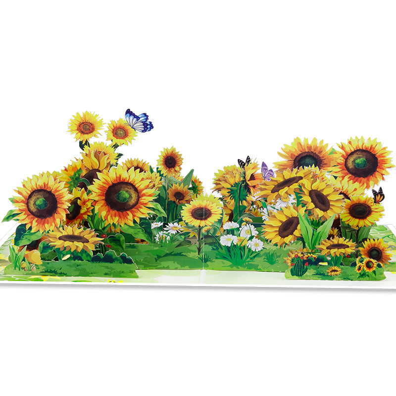 Golden Glow Sunflower 3D Pop Up Greeting Card