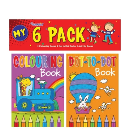 Pack of 6 Mini Colouring & Activity Books