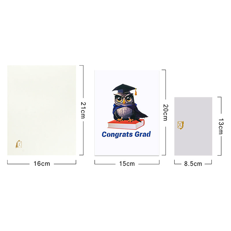 Owl Celebration Scene 3D Pop Up Graduation Congratulations Card