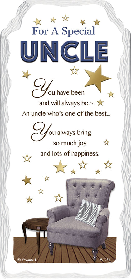 For a Special Uncle Sentimental Handcrafted Ceramic Plaque