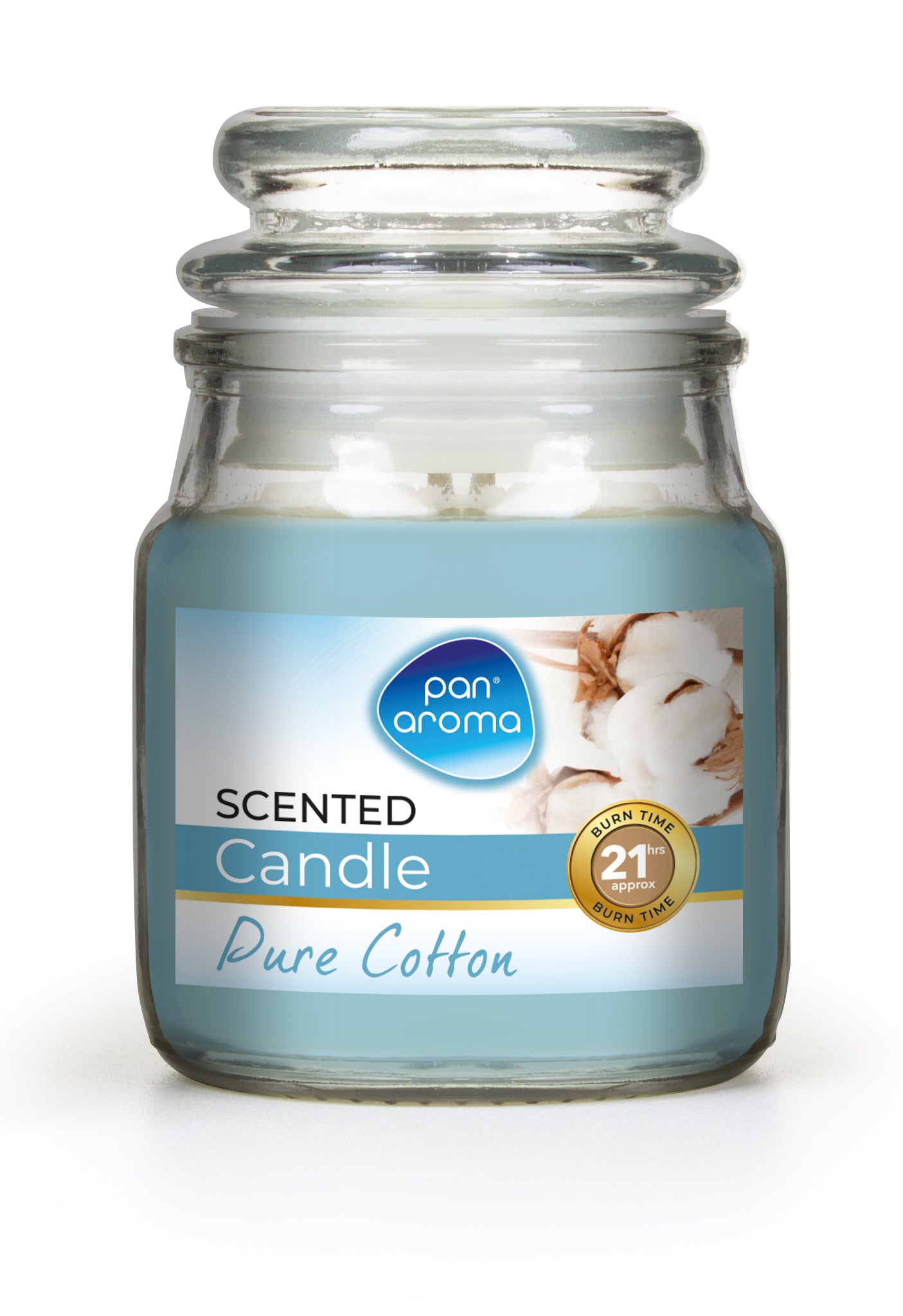 Pack of 3 Pan Aroma Small Jar Candles With Lid - Pure Cotton