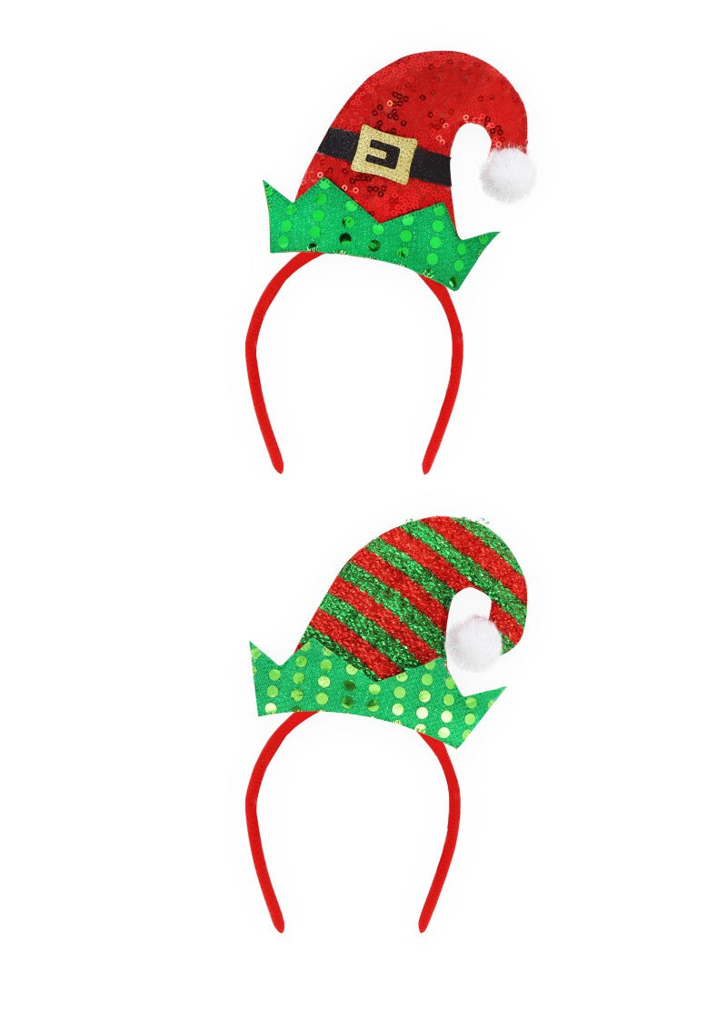 Single Sequin Christmas Elf Hat Headband