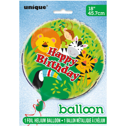 Animal Jungle Round Foil Balloon 18