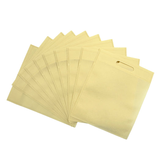 Pack of 100 Ivory Coloured 30x25cm Non-Woven Patch Handle Bags