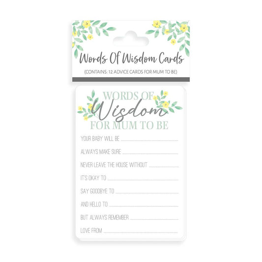 Pack of 12 Parent Advice Words of Wisdom Cards for Mum to Be
