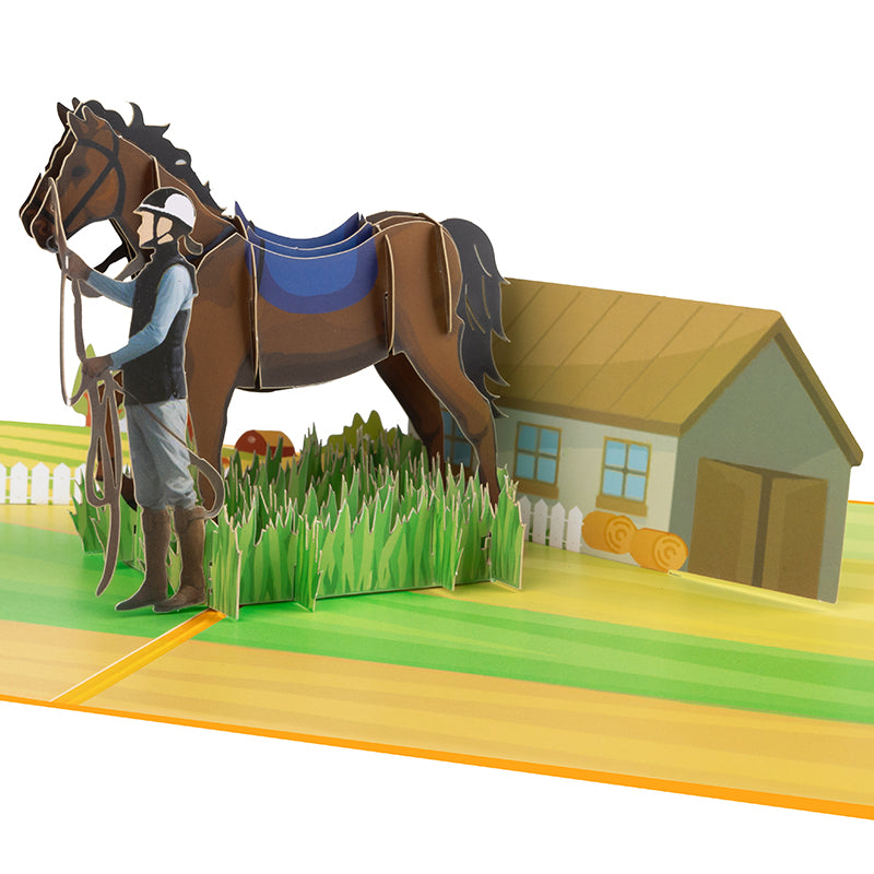 Barnside Bond Horse & Rider 3D Pop Up Greeting Card