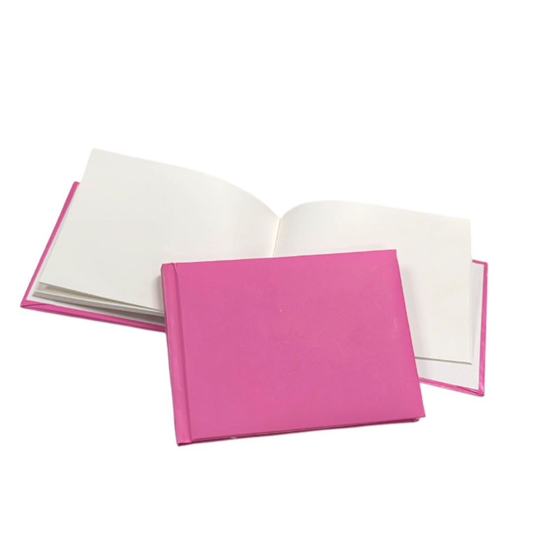 Pack of 24 Plain Cover 100 Pages Pink Autograph Books – School Leavers Signature, End of Term Memory Book