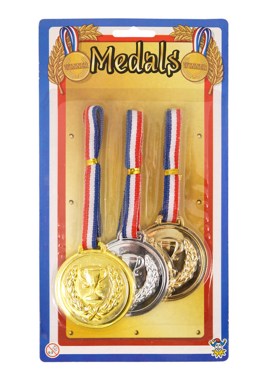 12 Packs of 3 Medals with Neck Cords