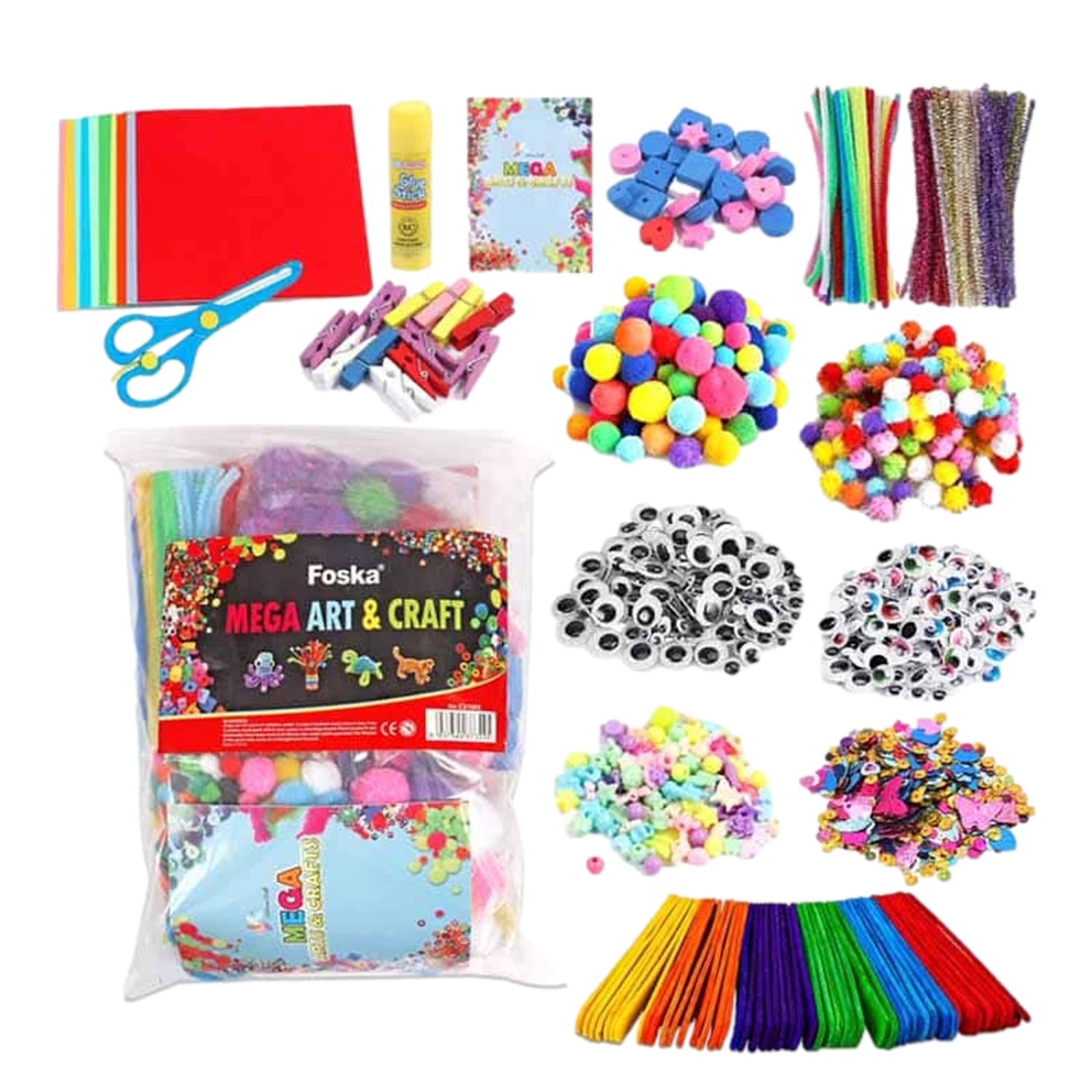 Pack of 1200 Pieces DIY Arts and Crafts Set– Choice Wholesale