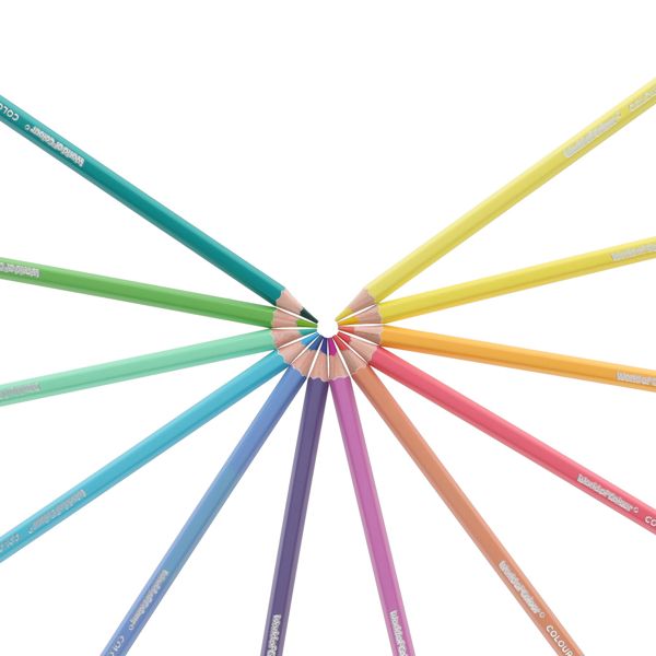 Pack of 12 Pastel Shades Colour Pencils by World of Colour