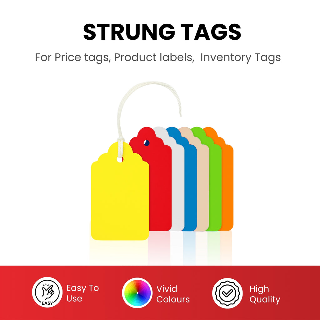 Pack of 1200 Small Buff Strung Tags 13 x 20mm– Choice Wholesale