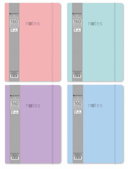 Single A4 Soft Touch Pastel Colour Notebook
