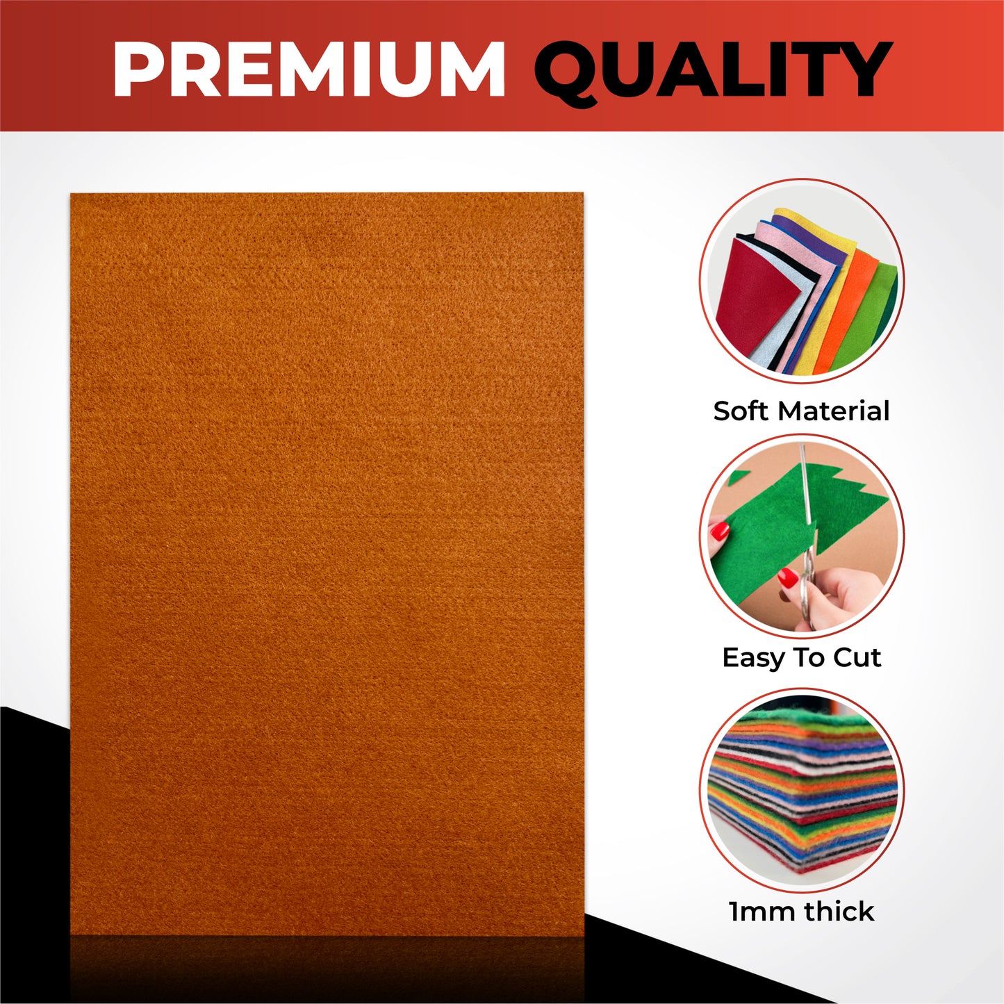 Pack of 10 A4 White Coloured Felt 180gsm Sheets