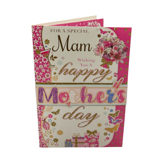 For A Special Mam Beautiful Pink Floral and Gift Design Mother's Day Card