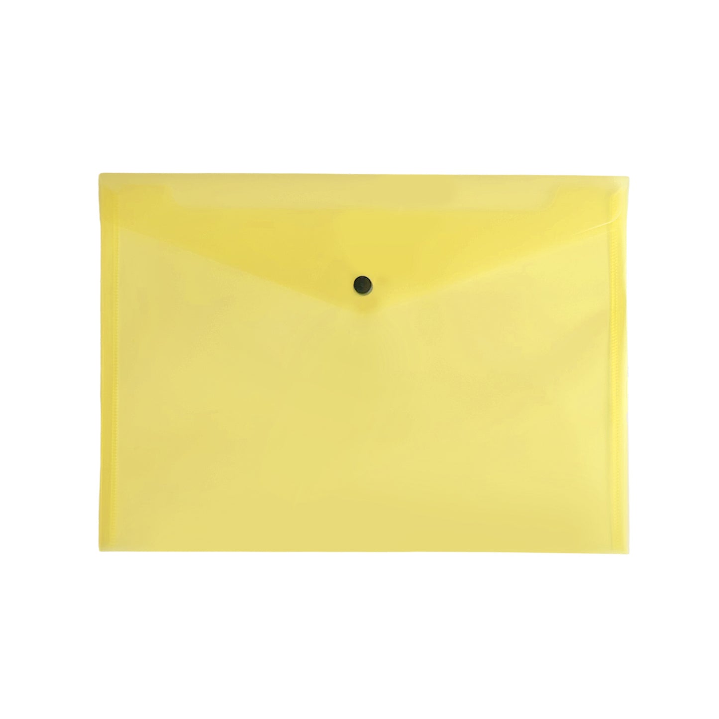 Pack of 12 A4 Yellow Plastic Document Wallets by Janrax