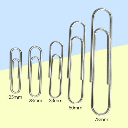 Pack of 100 Round End Paper Clips 50mm