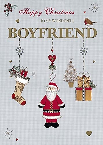 Wonderful Boyfriend - Extra loving Kiss, Lovely Verse Christmas Card 