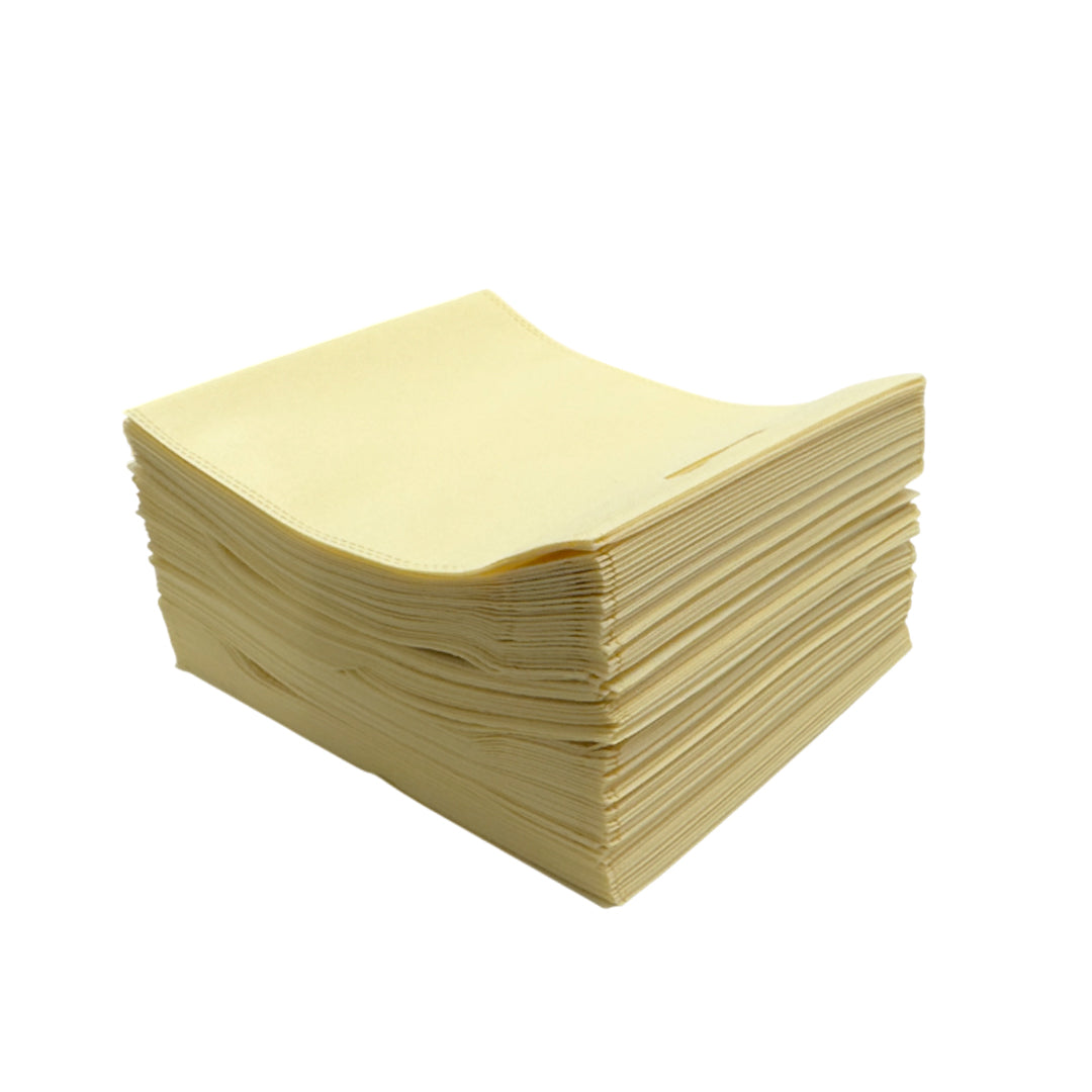 Pack of 100 Ivory Coloured 30x25cm Non-Woven Patch Handle Bags