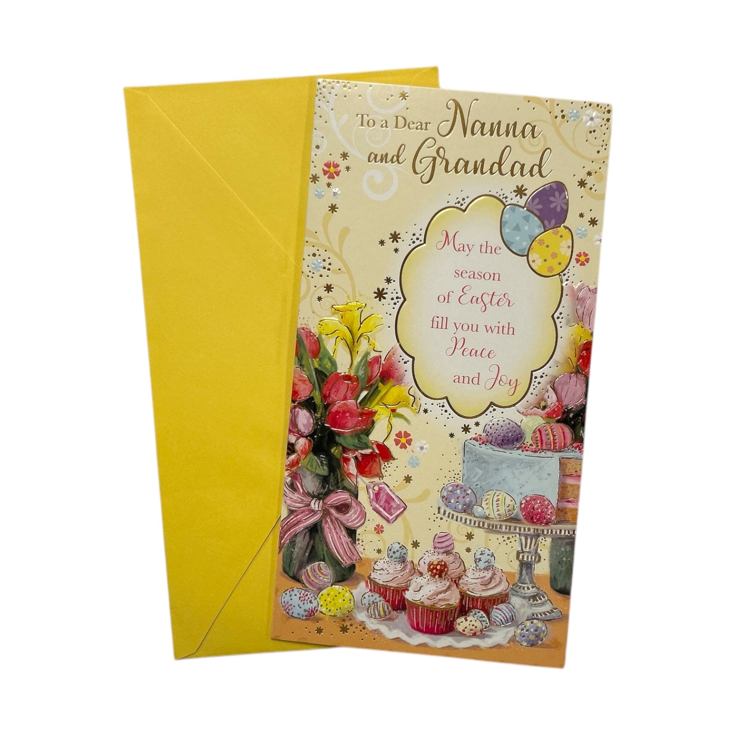 To Nanna and Grandad Cupcake and Eggs Design Easter Card