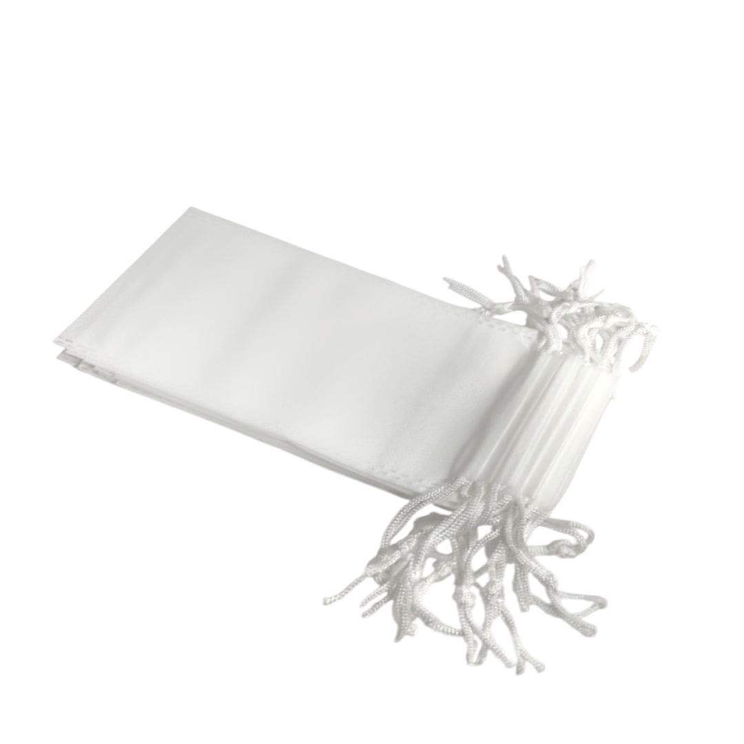 Pack of 100 White Coloured 19x10cm Non-Woven Drawstring Bags