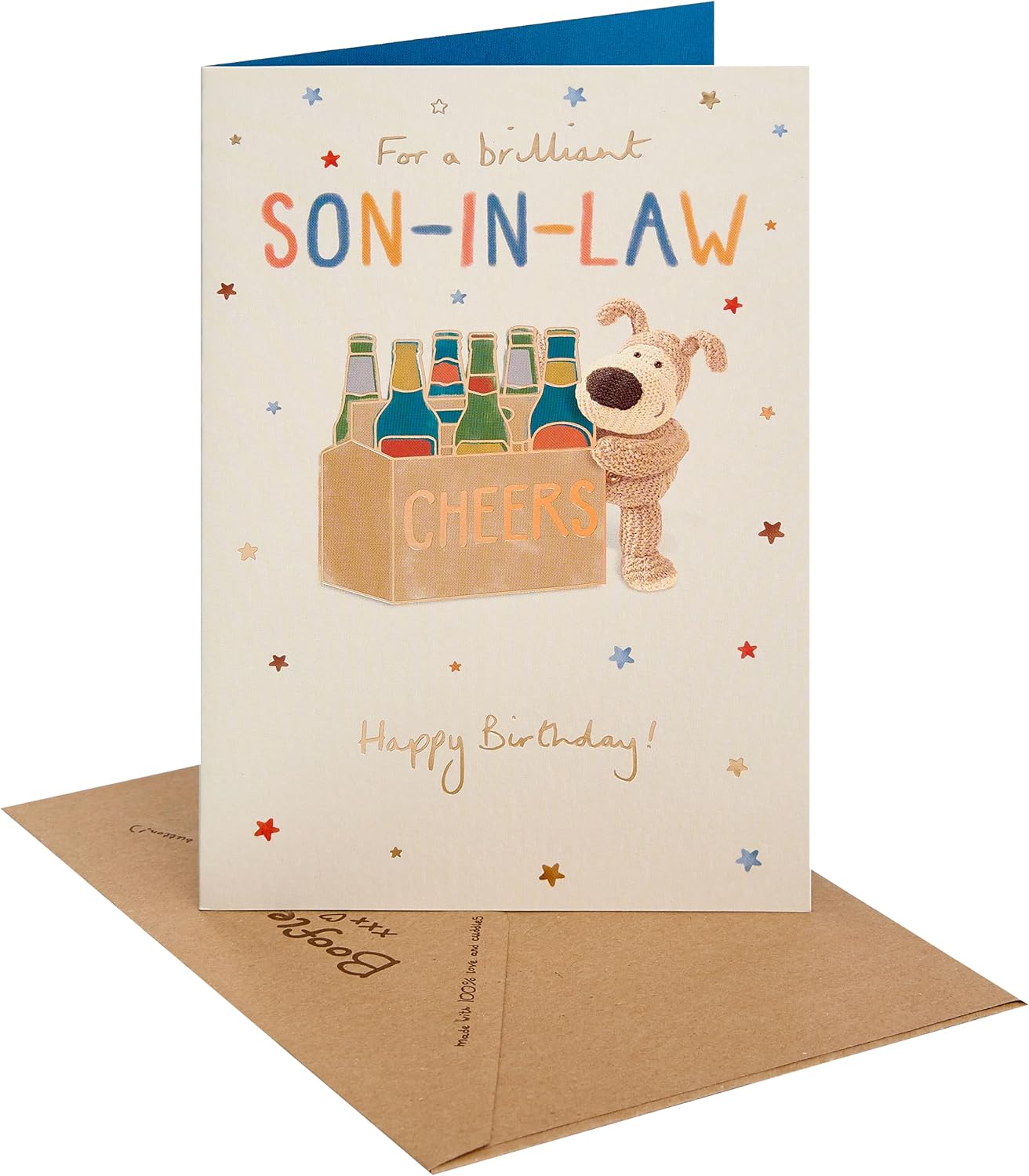 Boofle with Beer Crate Son In Law Birthday Card